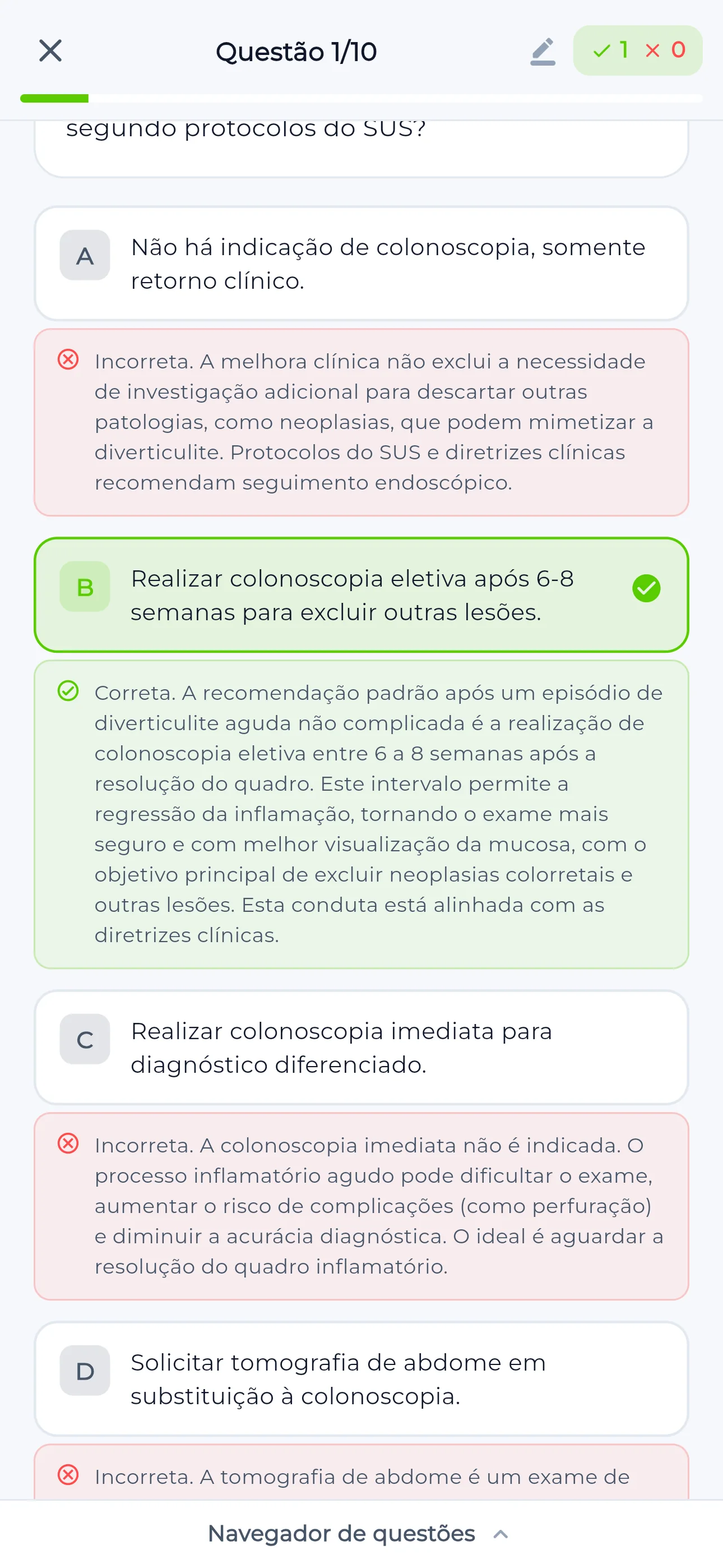 Correção comentada de uma questão do Treino Sob Medida no Ausculto