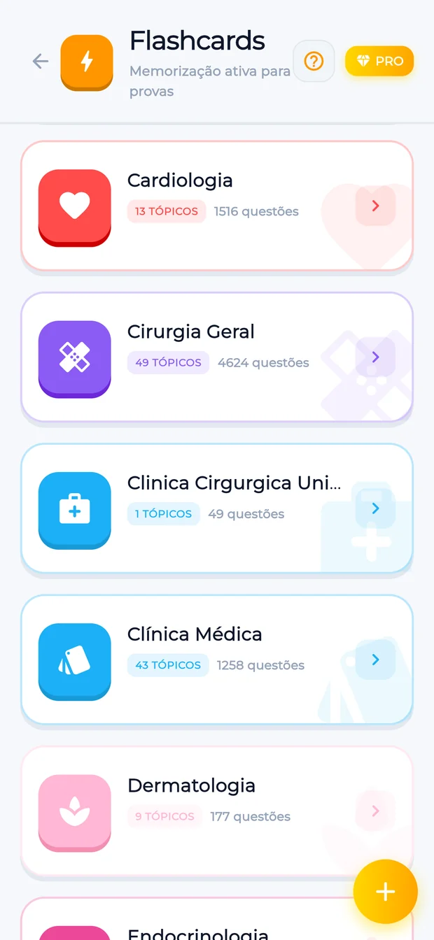 Flashcards: coleções por tema com memorização ativa