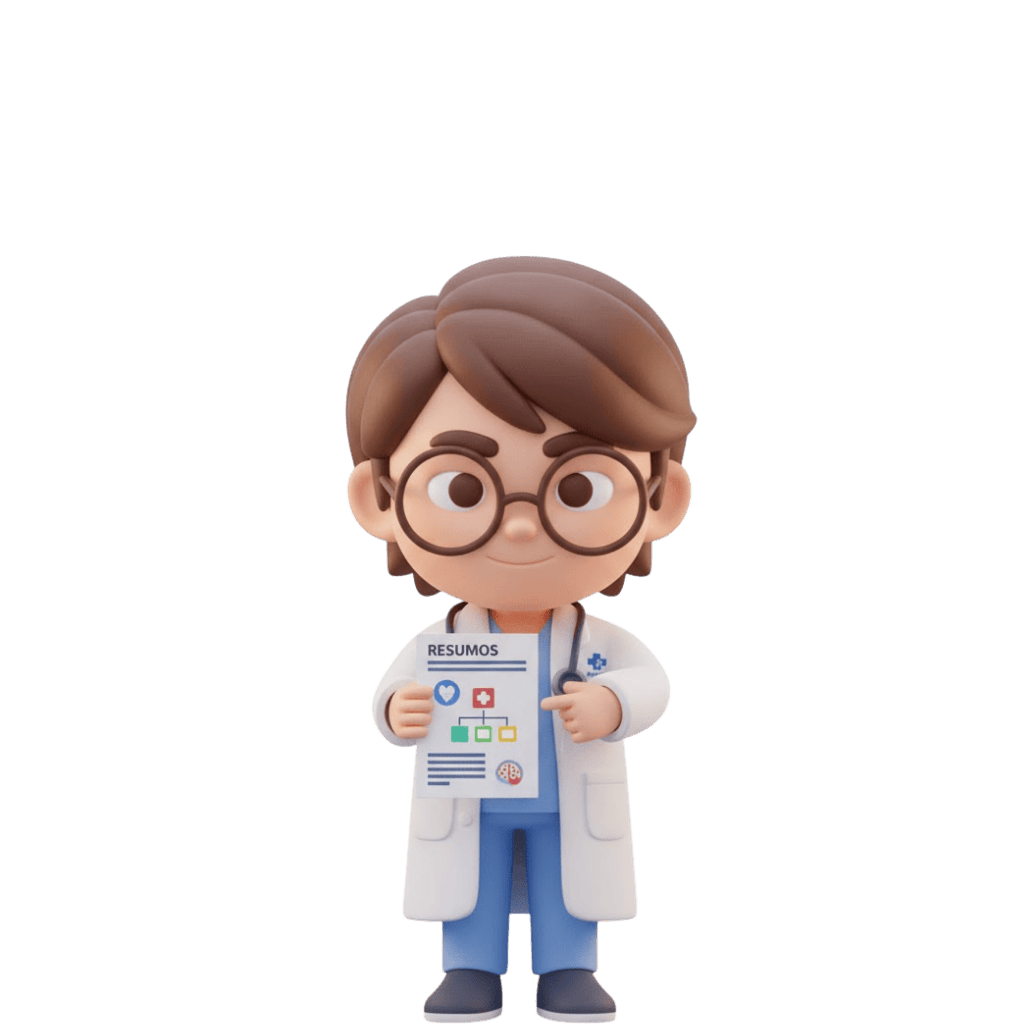 Mascote Ausculto com resumos